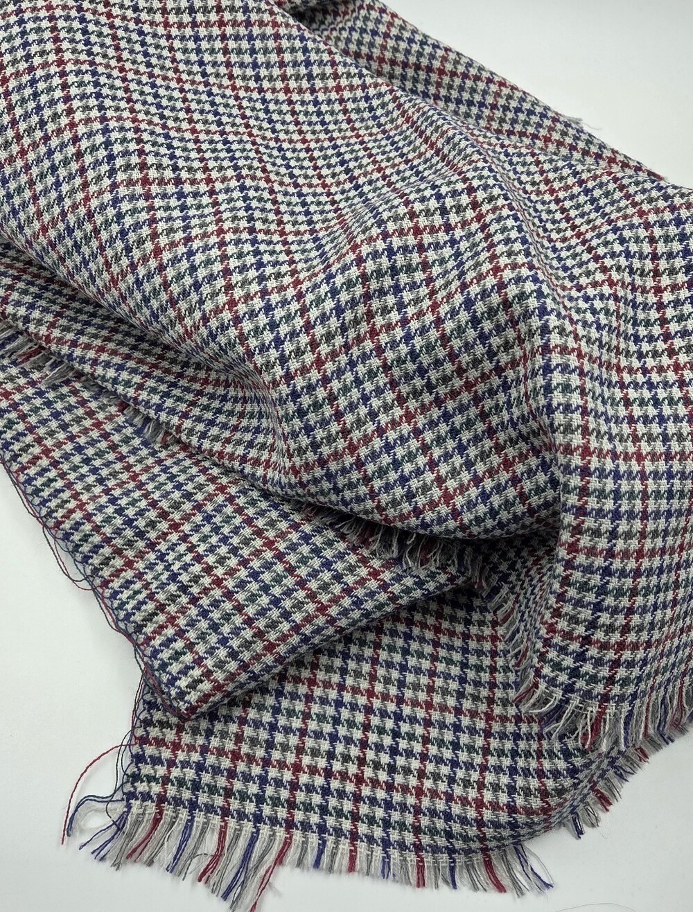 🌷🧶💙Vintage Fabric Lot 3 Pieces Polyester Tricotine, Wool, Cotton Velvet 70s